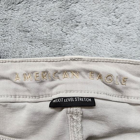 American Eagle Jeans Womens 6 SHORT Beige Distressed Stretch High Rise Jegging - Picture 6 of 15